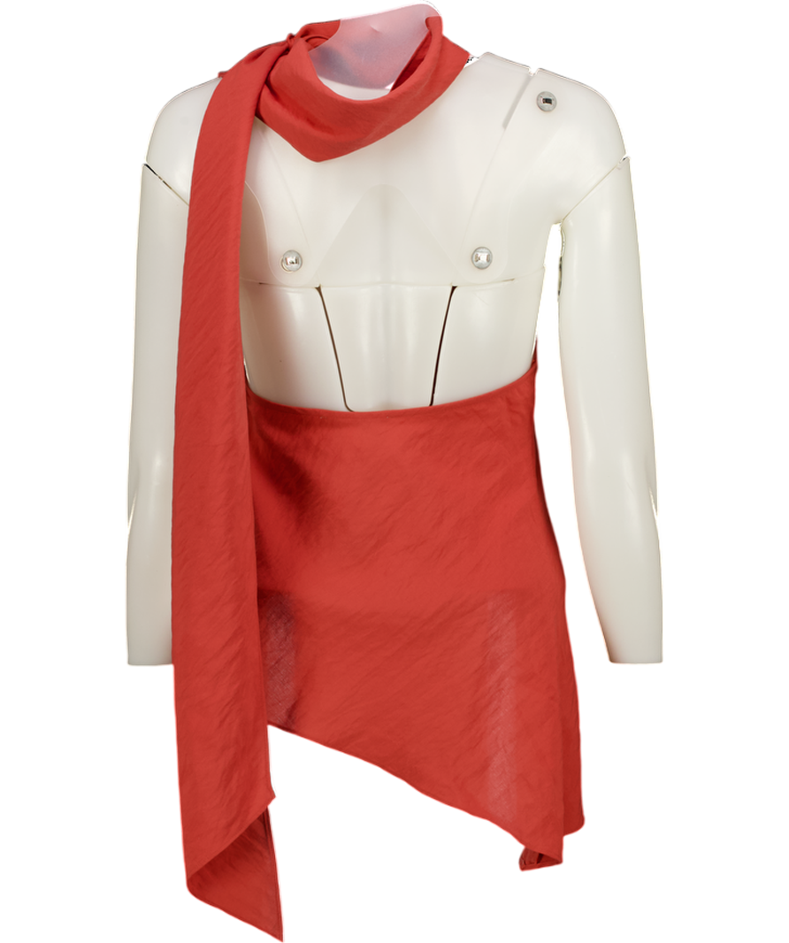 Topshop Red Halter Scarf Detail Top UK 6