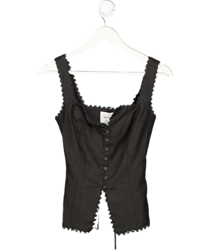 Reformation Black Viola Linen Top UK 6