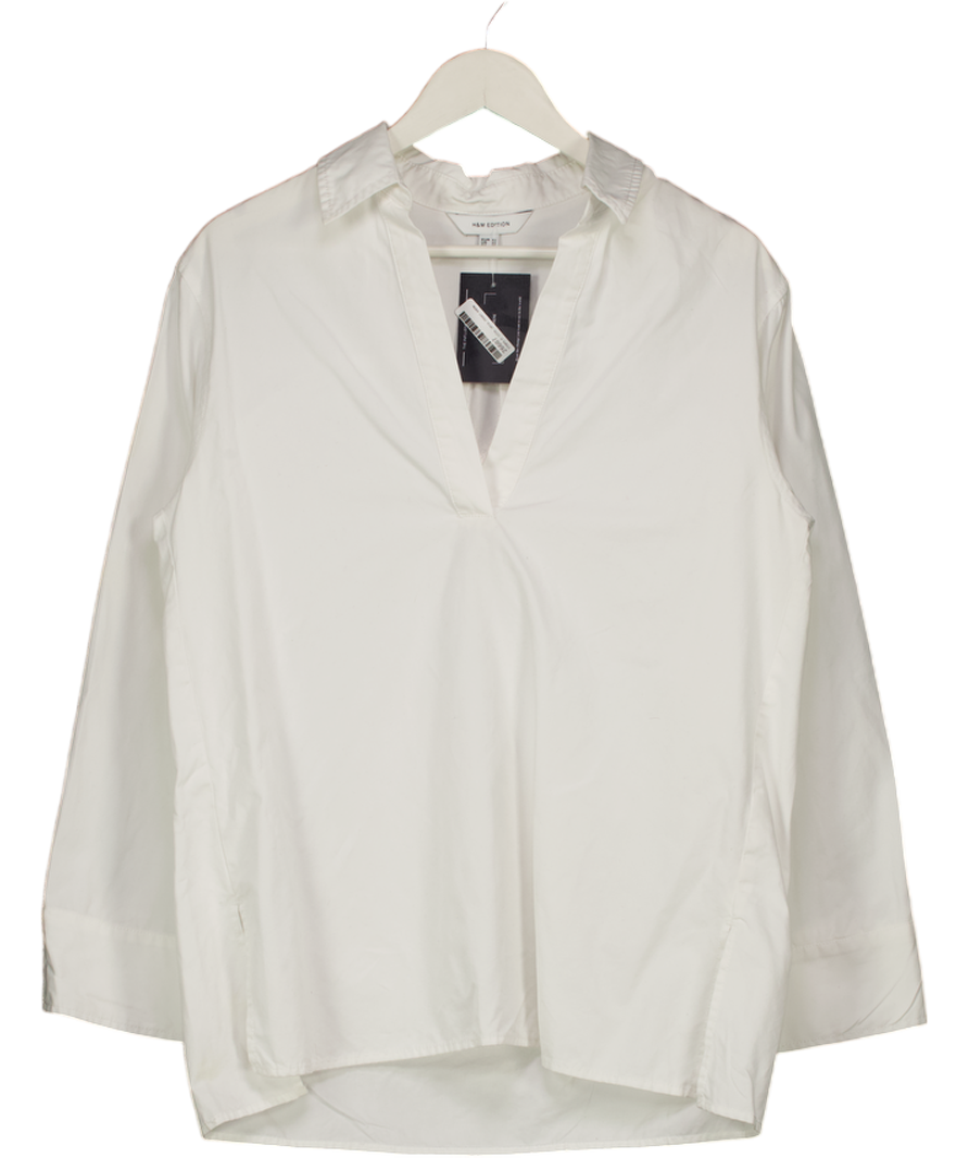 H&M White Popover Poplin Shirt UK XS