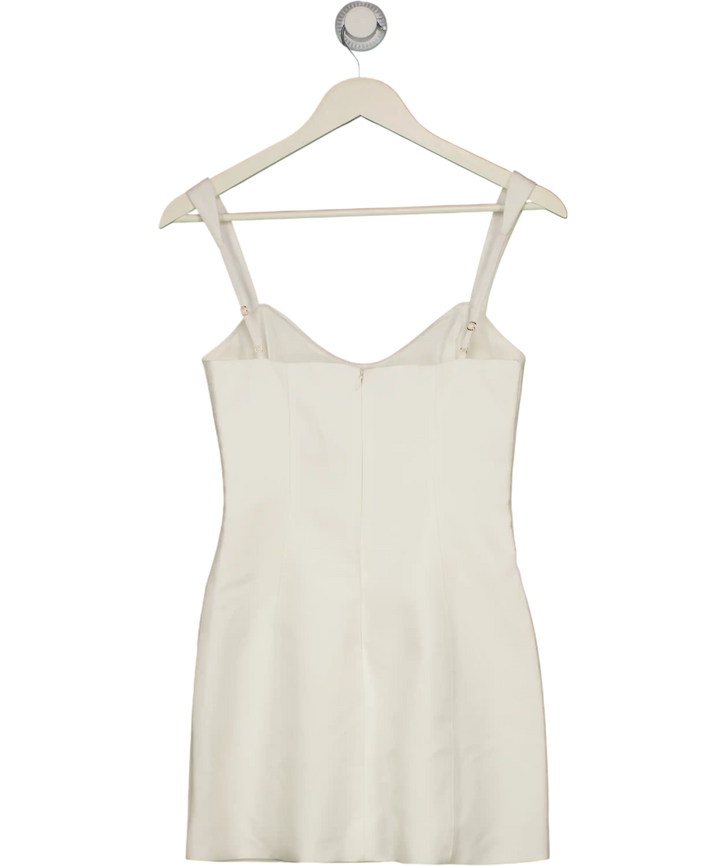 Oh Polly White Amaria Sweetheart-neck Micro Mini Dress UK 8