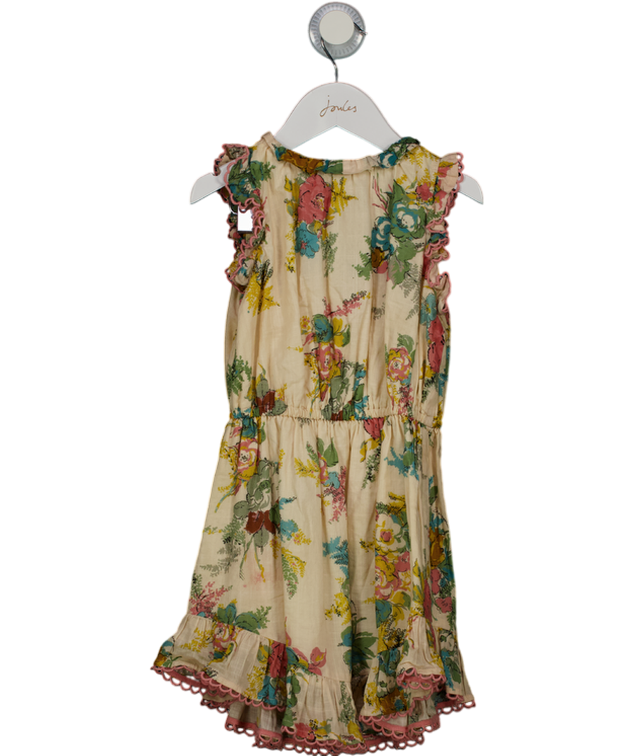 Zimmermann Cream Clover Frill Floral Cotton Dress 4 Years