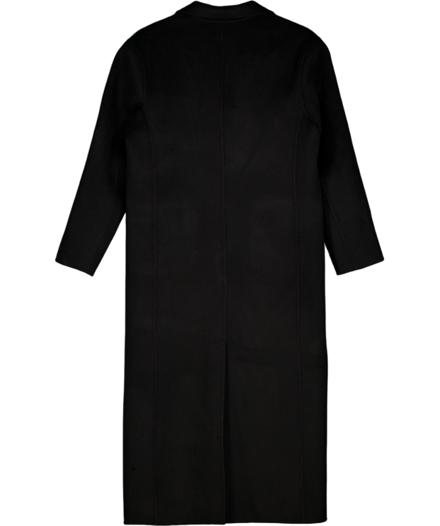 ANINE BING Black Quinn Wool & Cashmere Relaxed Fit Coat UK S