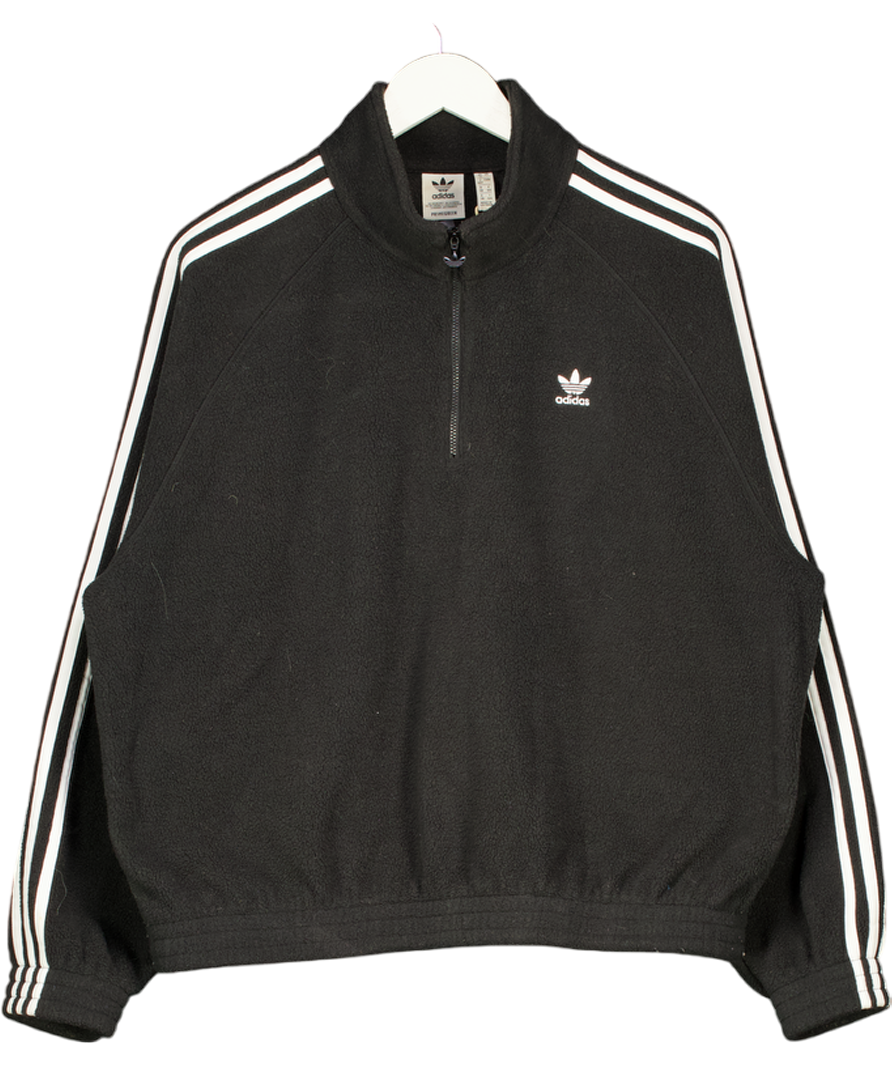 adidas Black Three Stripes Fleece Top UK 12