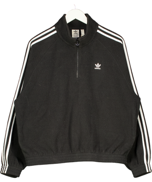 adidas Black Three Stripes Fleece Top UK 12