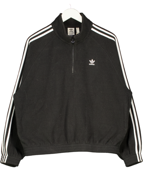 adidas Black Three Stripes Fleece Top UK 12