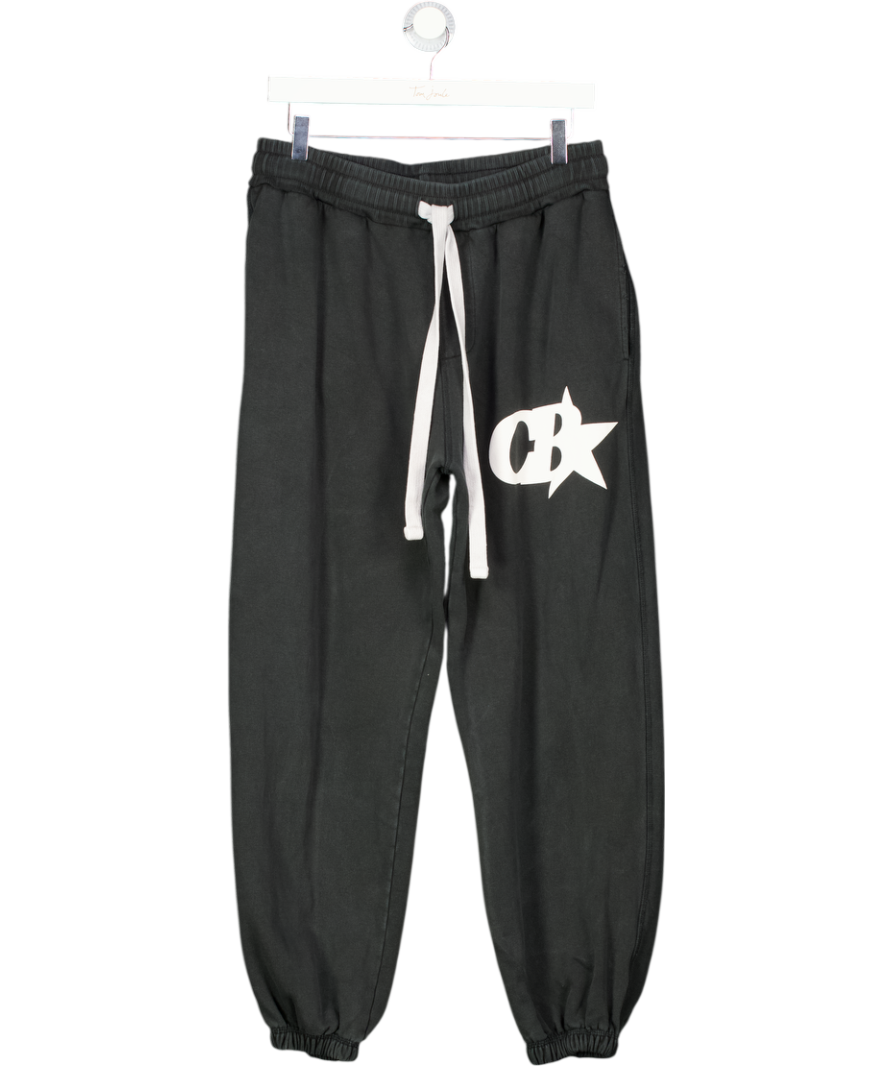 COLE BUXTON Washed Black Logo Jogging Trousers UK XL