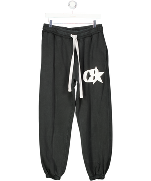 COLE BUXTON Washed Black Logo Jogging Trousers UK XL