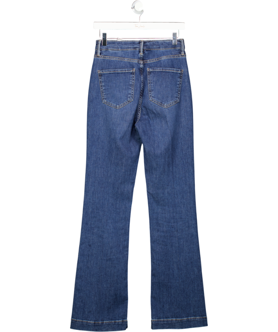 M&S Mid Blue High Rise Flare Jeans - Long Length UK 8