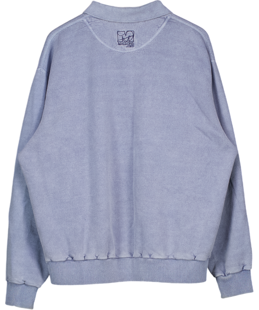 NON FICTION Vintage Blue Collared Sweatshirt UK L
