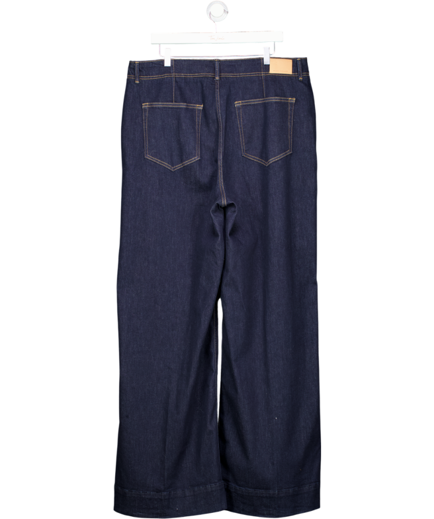 Mint Velvet Tailored Wide Leg Jeans, Blue Navy UK 18