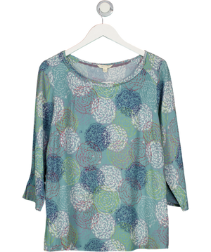 White Stuff Blue Floral 3/4 Sleeve Top UK 14