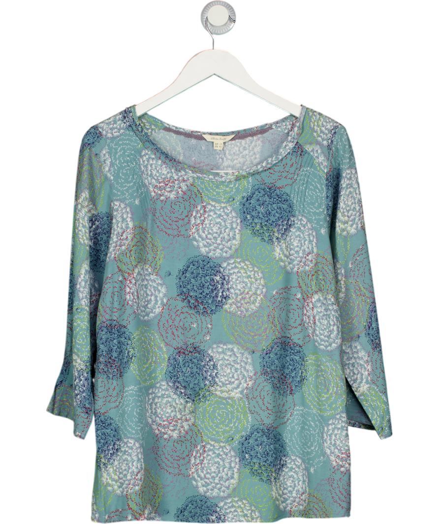 White Stuff Blue Floral 3/4 Sleeve Top UK 14