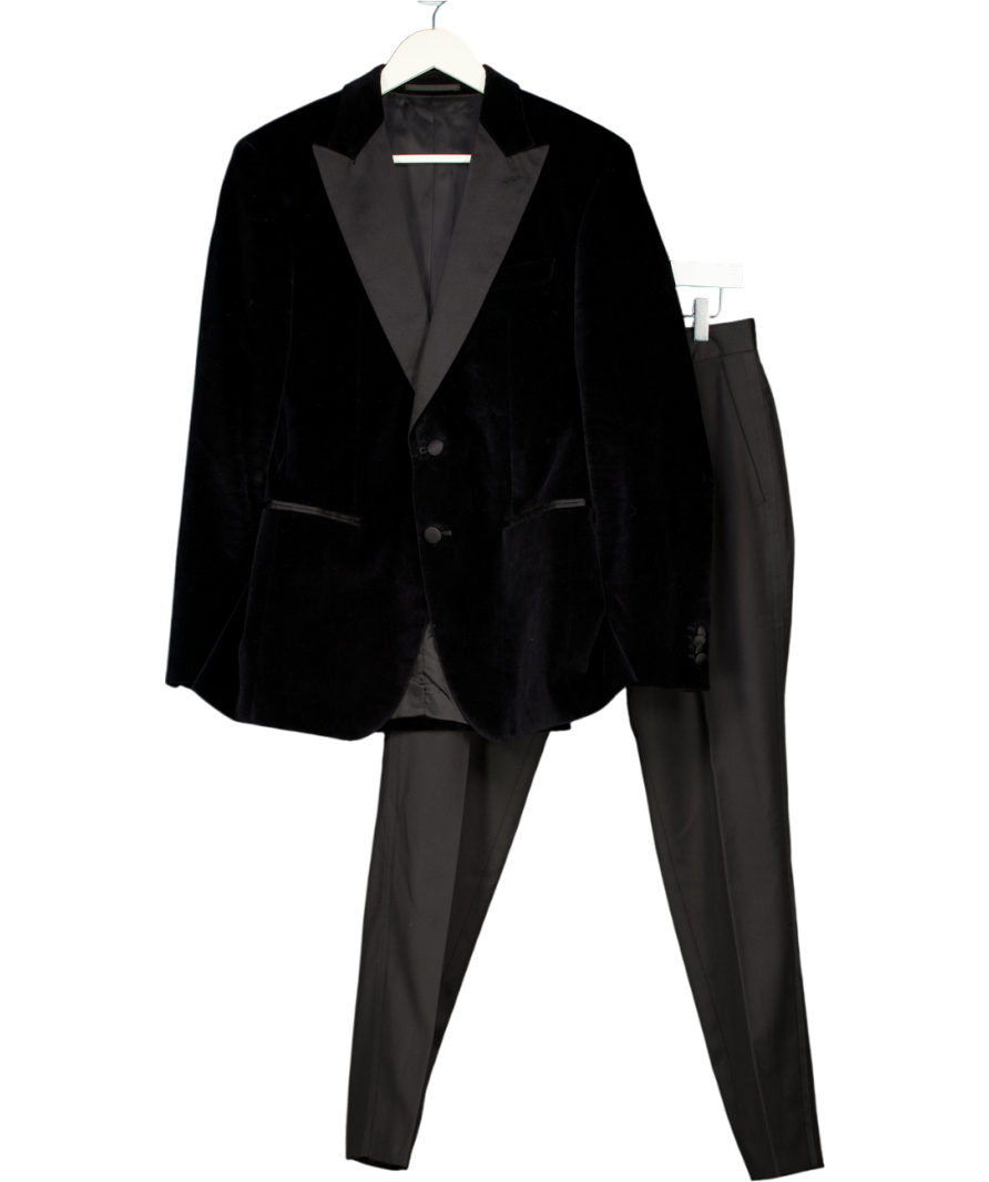 hugo boss Black Slim-fit Velour Tuxedo Jacket (xs) And Slim Fit Trousers UK S