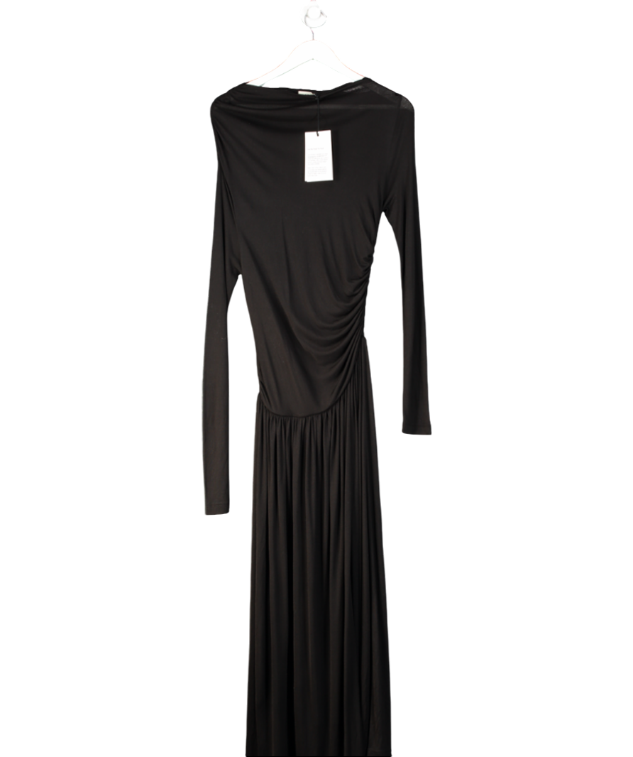 NINETY PERCENT Black Romy Draped Maxi Dress UK S