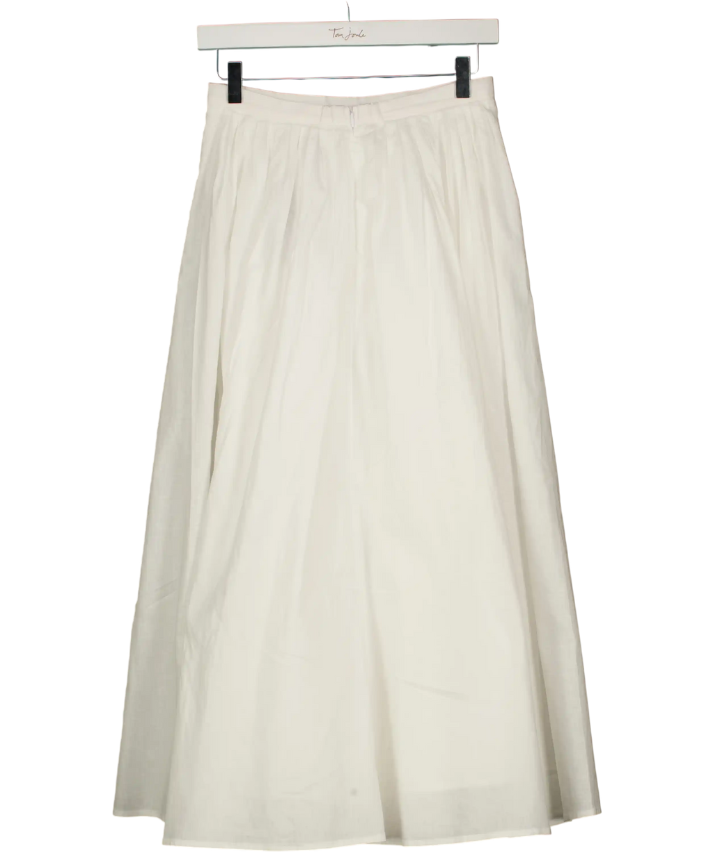 DISSH White Linen &  Cotton Midi Skirt UK 8