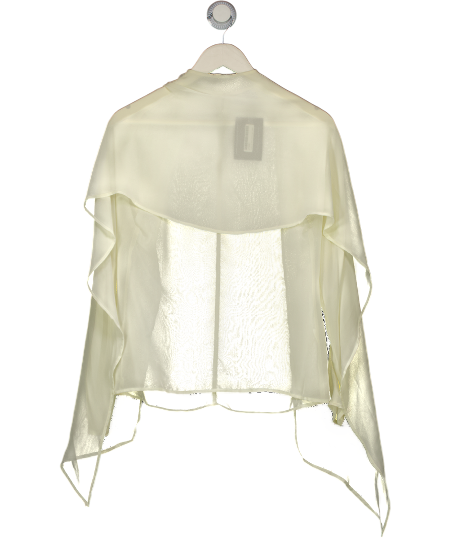 ASOS Cream Sheer Drape Detail Blouse UK 8