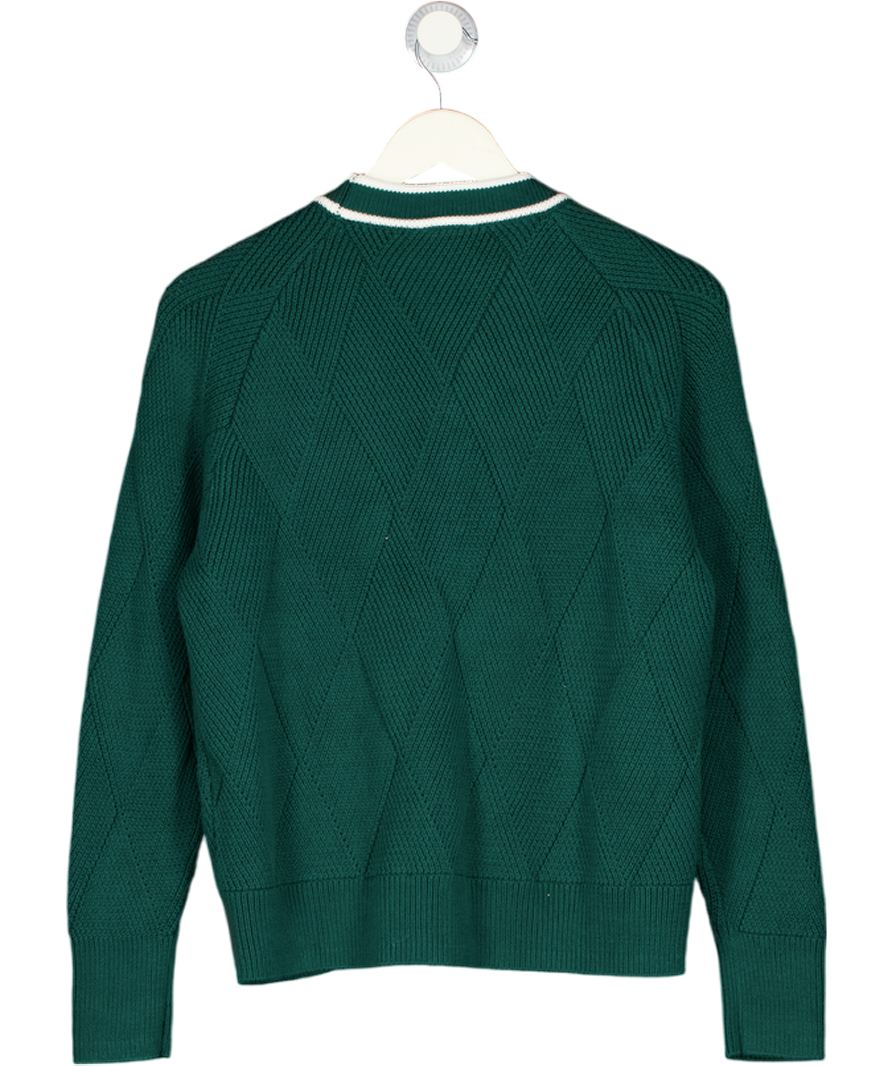 VARLEY Green 100% Cotton Dorset Relaxed Cardigan UK XS