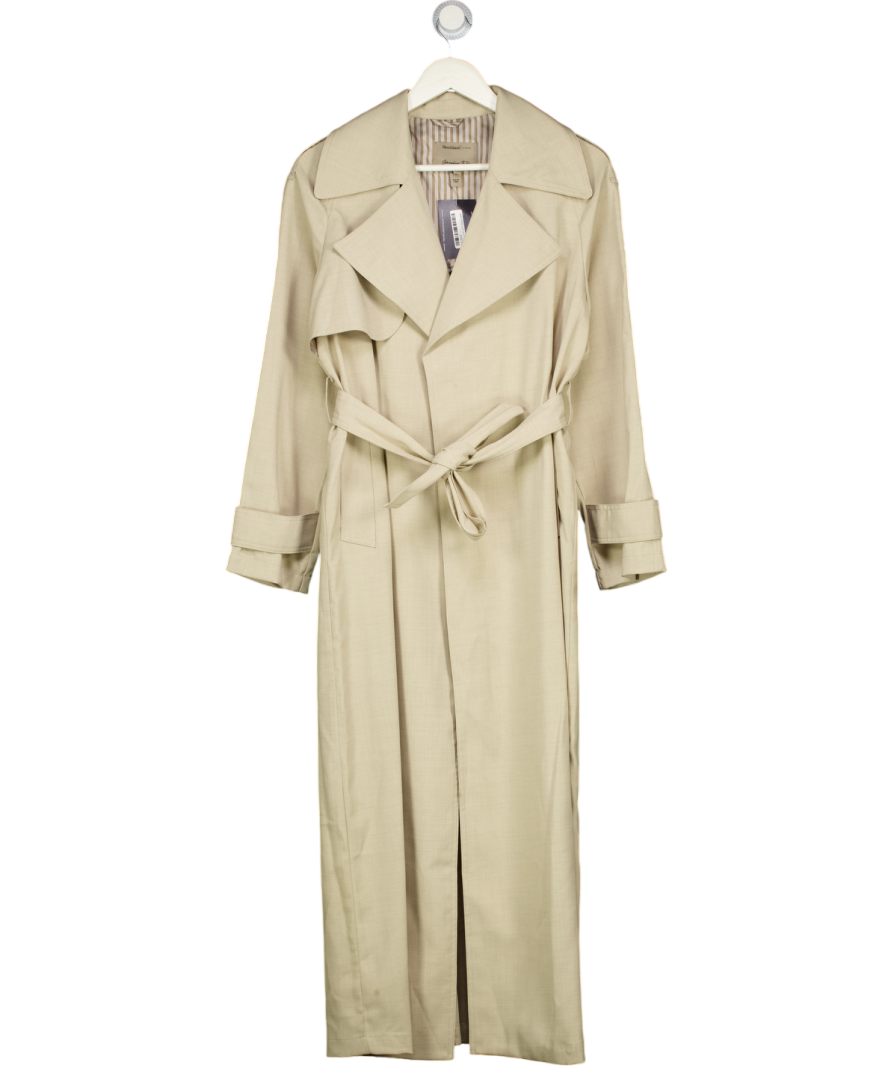 RIVER ISLAND Beige Collared Long Sleeve Trench Coat UK 6