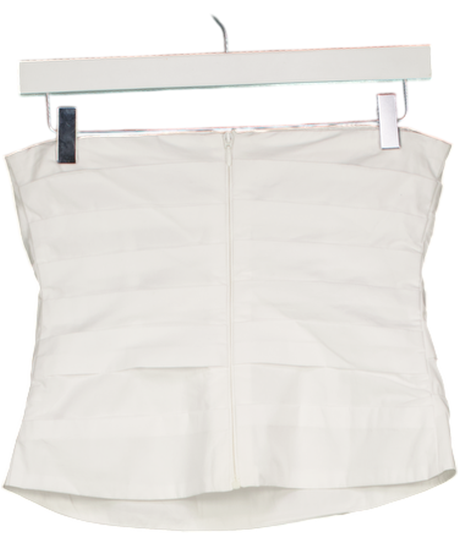 TOPSHOP Gathered Bandeau Top In White UK 8