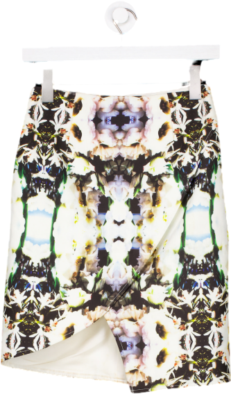 FindersKeepers Cream Patterned Skirt UK XS