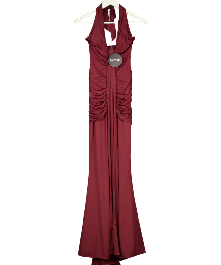 BABYBOO Rosetta Maxi Dress - Cherry Red Lacquer UK XS