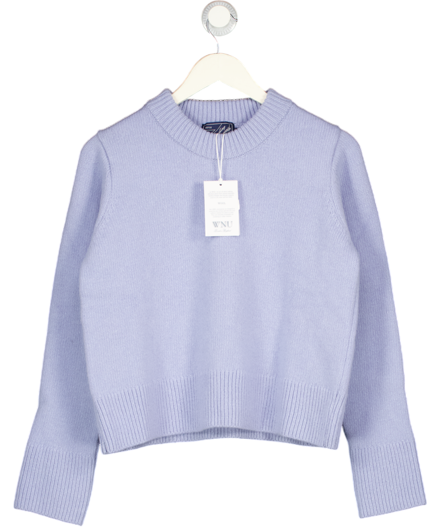 WNU With Nothing Underneath Devon Jumper 100% Italian Wool - Cornflower Blue UK S
