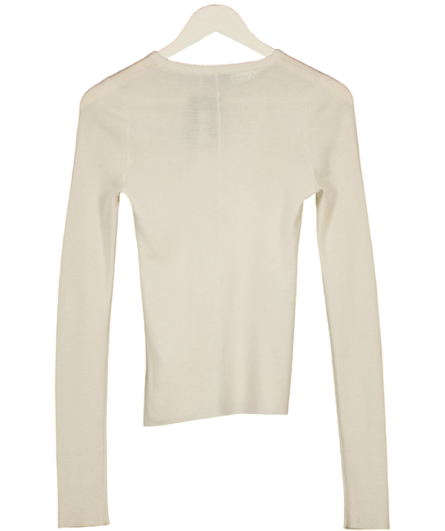 HENNE Cream 100% Merino Wool Fine Knit Sweater UK 8