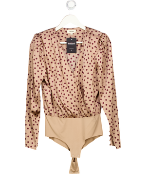 L'agence Beige Brenda Puff Sleeve Bodysuit UK S