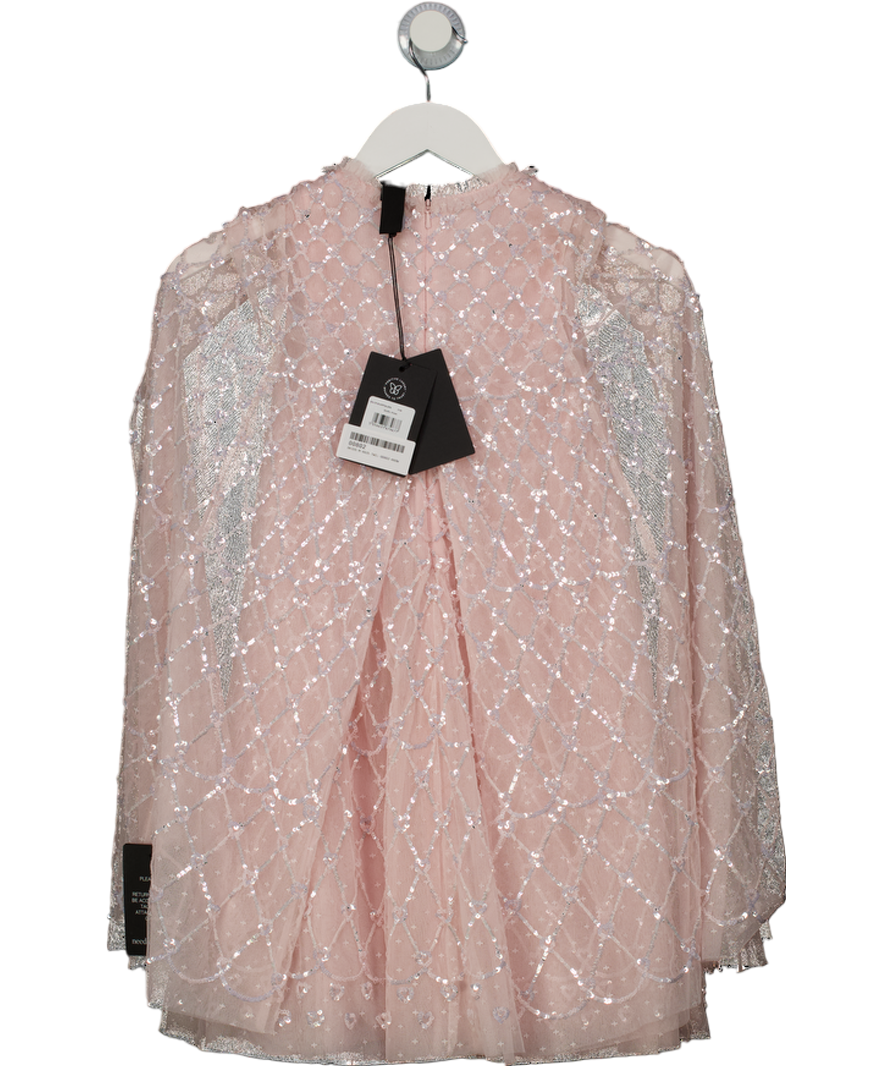 Needle & Thread Pink Heart Lattice Cape Kids Dress 7 Years