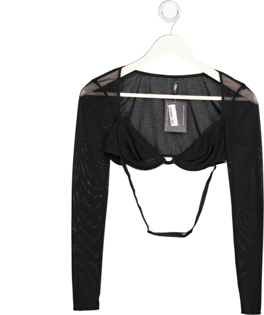 ZARA Black Extreme Mesh Crop Top UK S