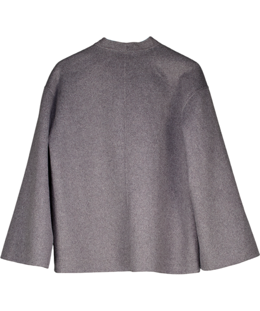 NA-KD Grey Bonded Wool Jacket UK 8