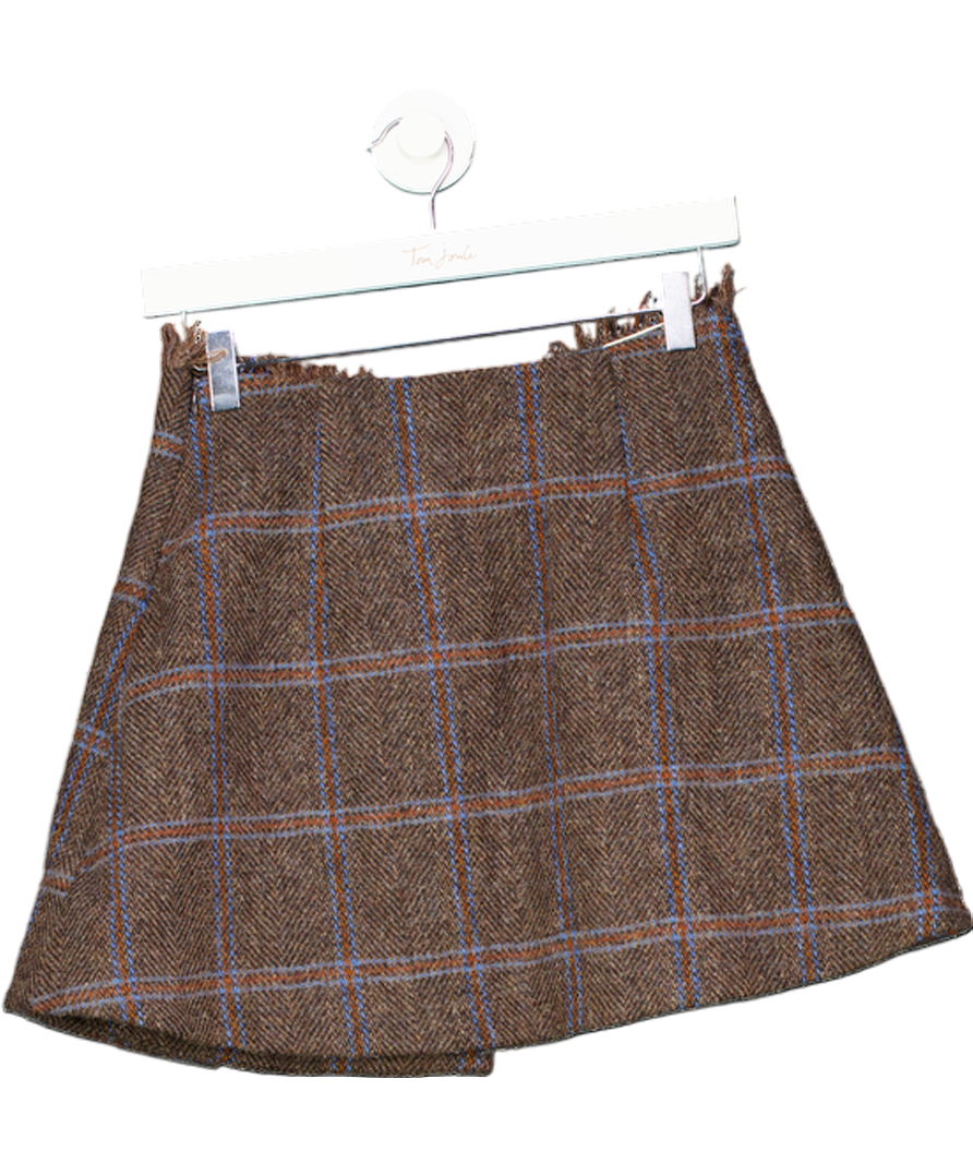 Acne Studios X Harris Brown Tweed Mini Wrap Skirt UK 10