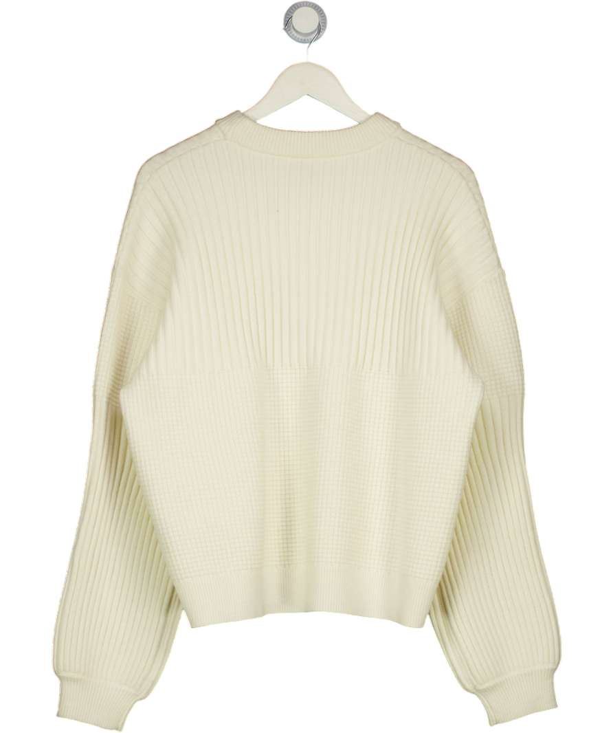 THE COUTURE CLUB Cream Contrast Knit Oversized Crew UK 12