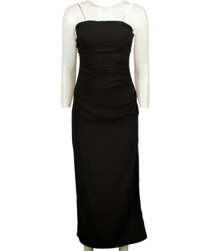 ZARA Black Strapless Tube Midi Dress UK M
