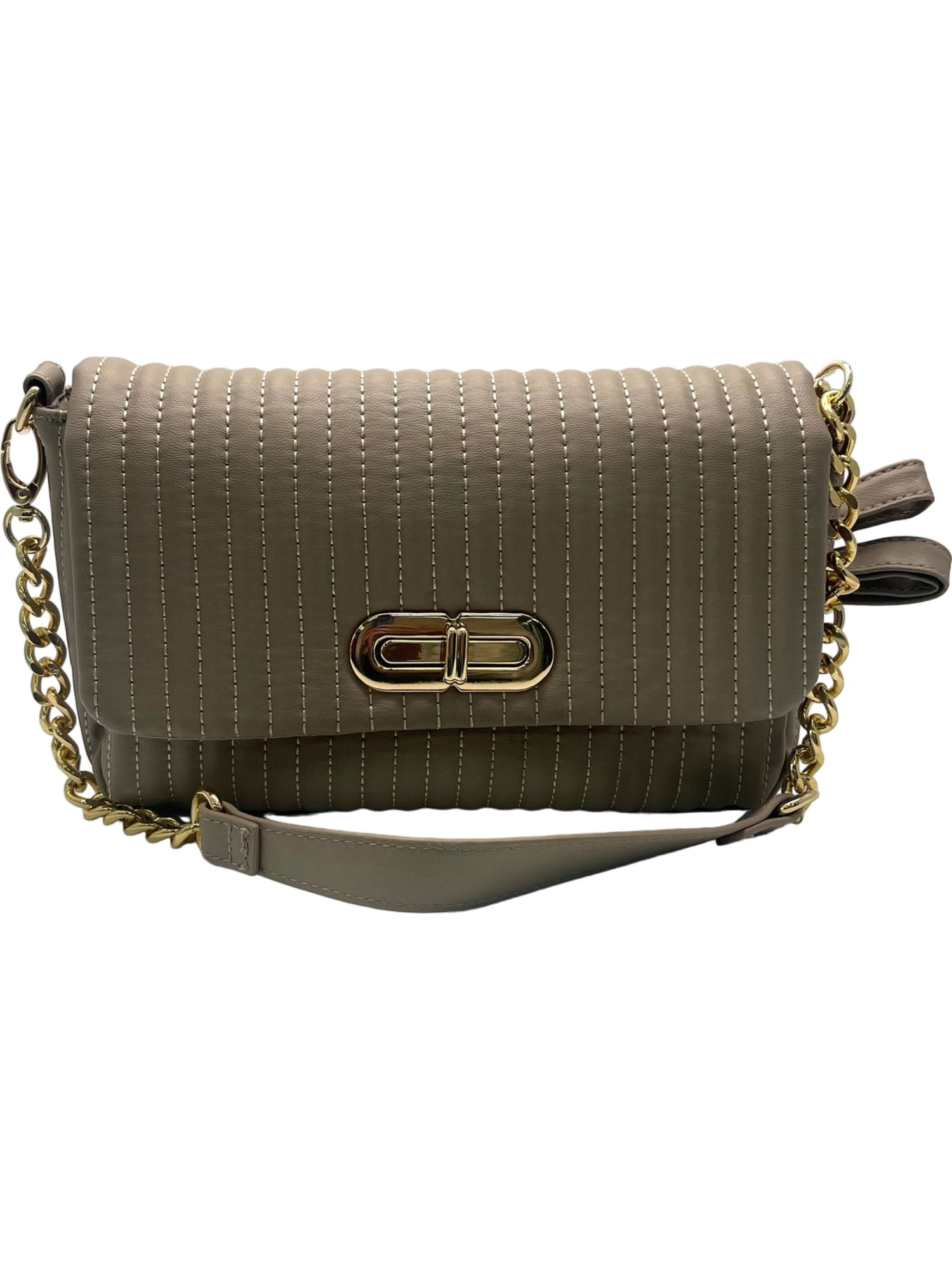 George Taupe Quilted Crossbody Bag With Chain Strap BNWT