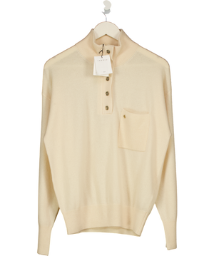 SANDRO Cream Marvin High-neck 100% Cashmere Jumper Sz 3 UK 12
