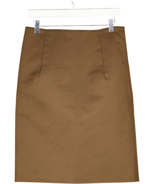 LII Brown Stiff Midi Skirt UK S