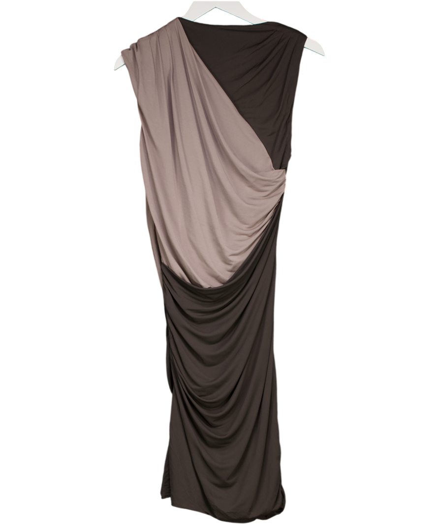 Pinko Brown Two Toned Draped Mini Dress UK L