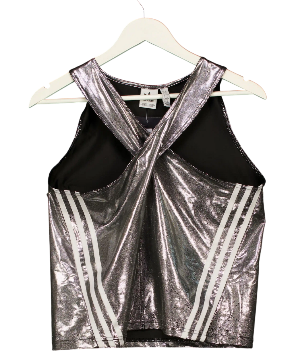 ADIDAS Originals Metallic Silver Adilenium Season 2 Tank Top UK 20 /22