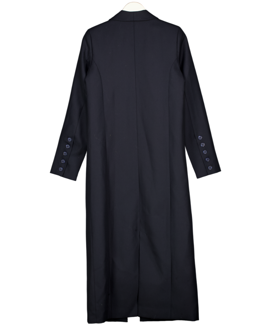 6IXTH NOVEMBER Navy Blue Wool Blend Long Coat UK M