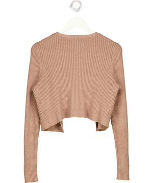 Abercrombie & Fitch Brown Cropped Rib Knit Cardigan UK M