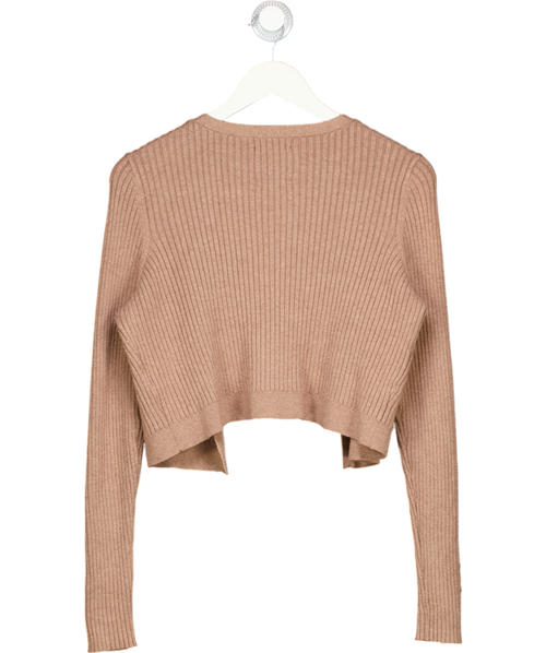 Abercrombie & Fitch Brown Cropped Rib Knit Cardigan UK M