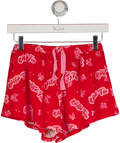 WHITE FOX Red Christmas Logo Shorts UK XS