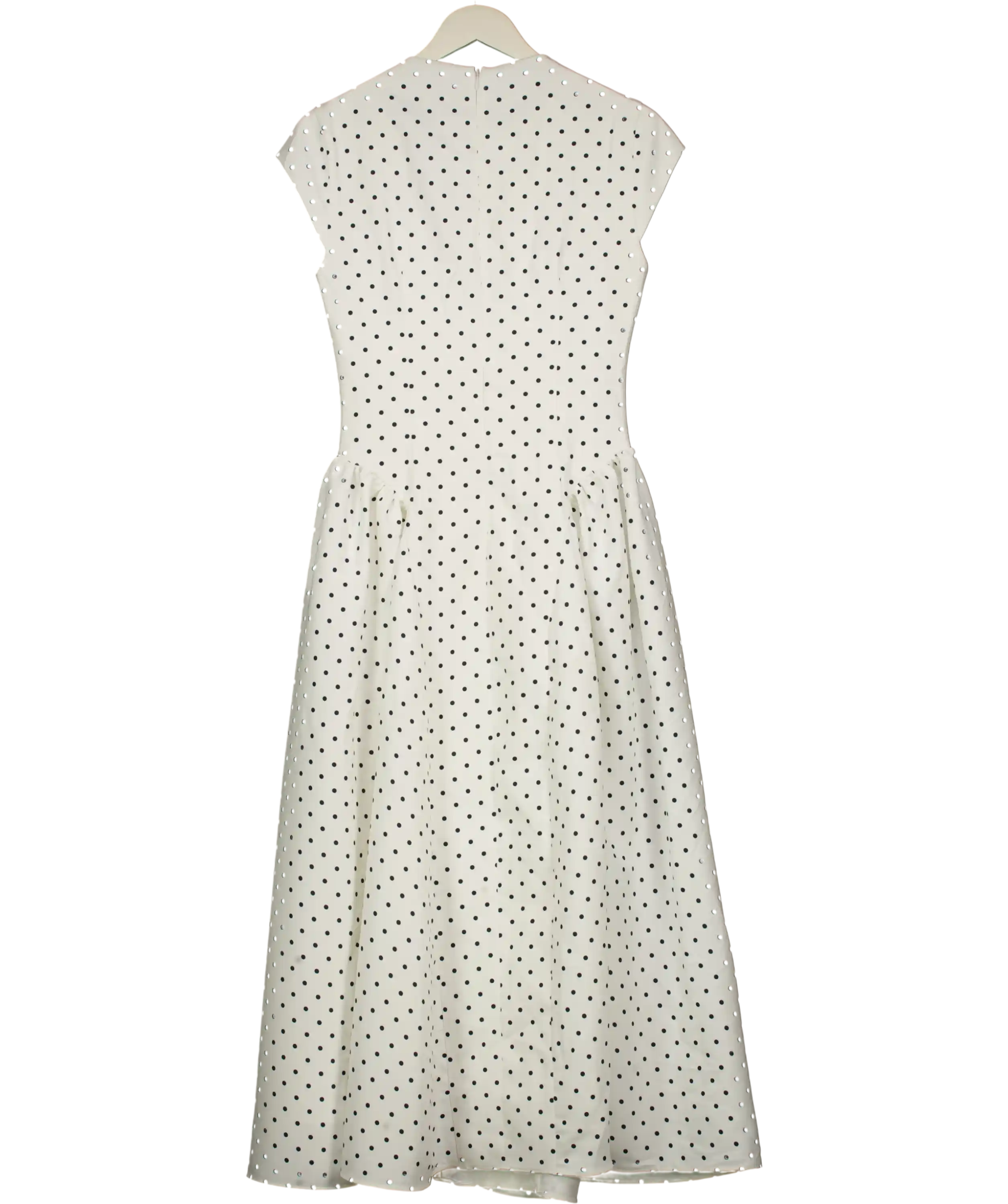 Odd Muse White Cap Sleeve Gathered Midi Dress UK M