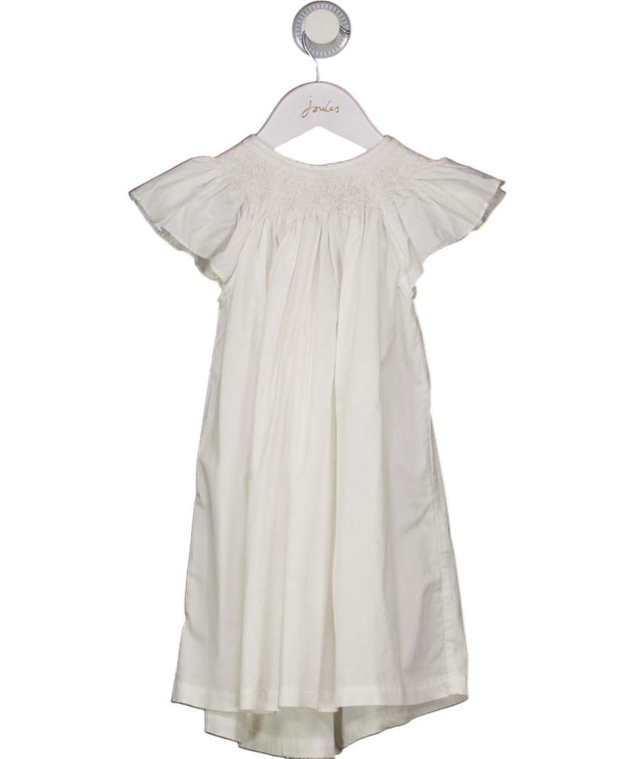 SMOCK LONDON White Cotton Smocked Neck Summer Dress 3-4 Years