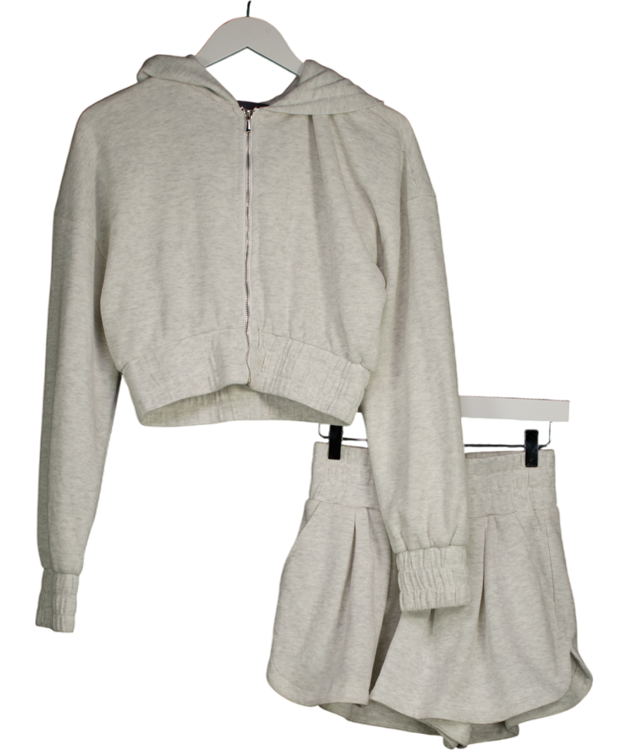 wanderdoll Grey Zip-up Hoodie And Jogger Short Set UK 6