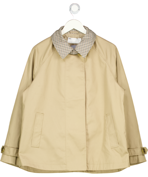 ASOS Design Cape Detail Trench With Check Liner In Rye Beige UK S