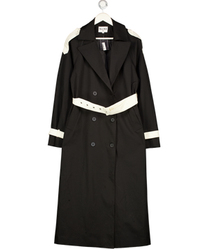 NA-KD Double Buttoned Trenchcoat - Black / Ivory UK 10