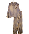 Derek Rose Blue Silk Striped Pyjamas UK S
