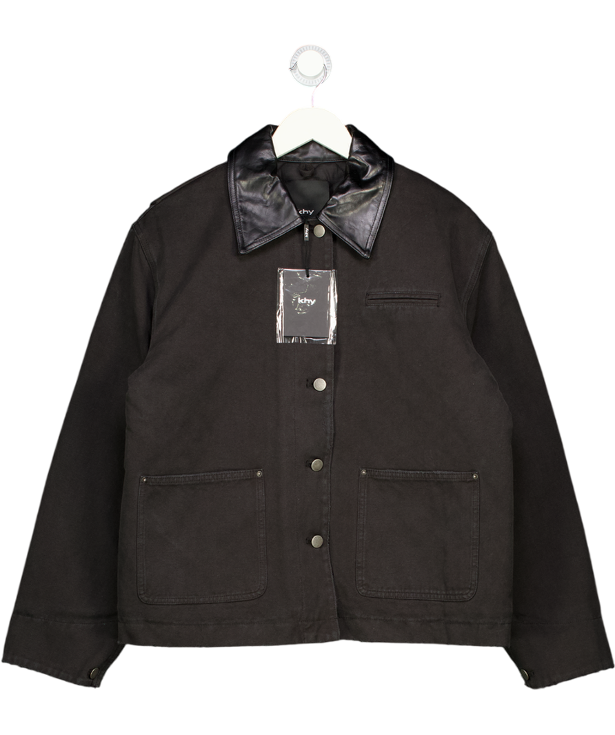 KHY BY KYLIE JENNER Black Canvas Utility Jacket UK S